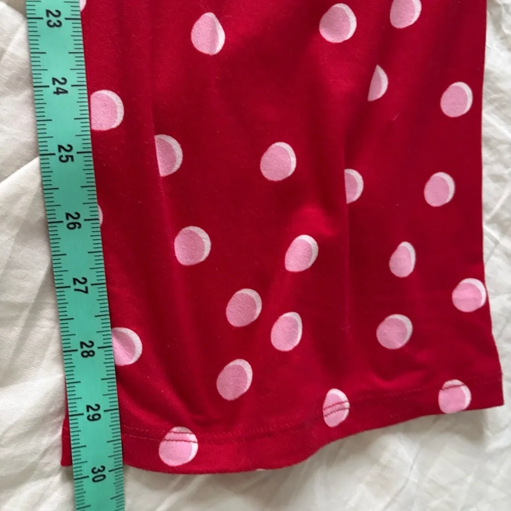 Kate Spade Red Pink Polka Dot Pajama Set Long Sleeve Pants Valentine - Picture 15 of 15